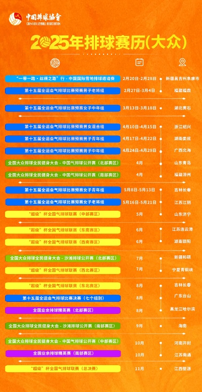 热血赛场,激情再燃,最新排球赛事时间表全解析 热血赛场,激情再燃,最新排球赛事时间表全解析