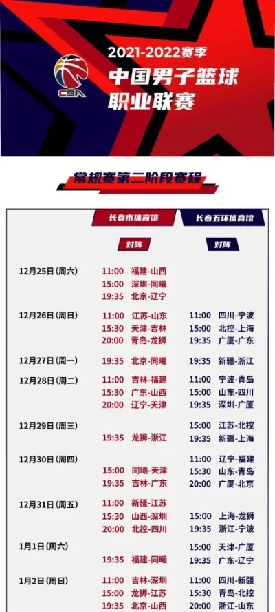 2026赛季CBA总决赛赛程表，巅峰对决，荣耀之战的完整时间线
